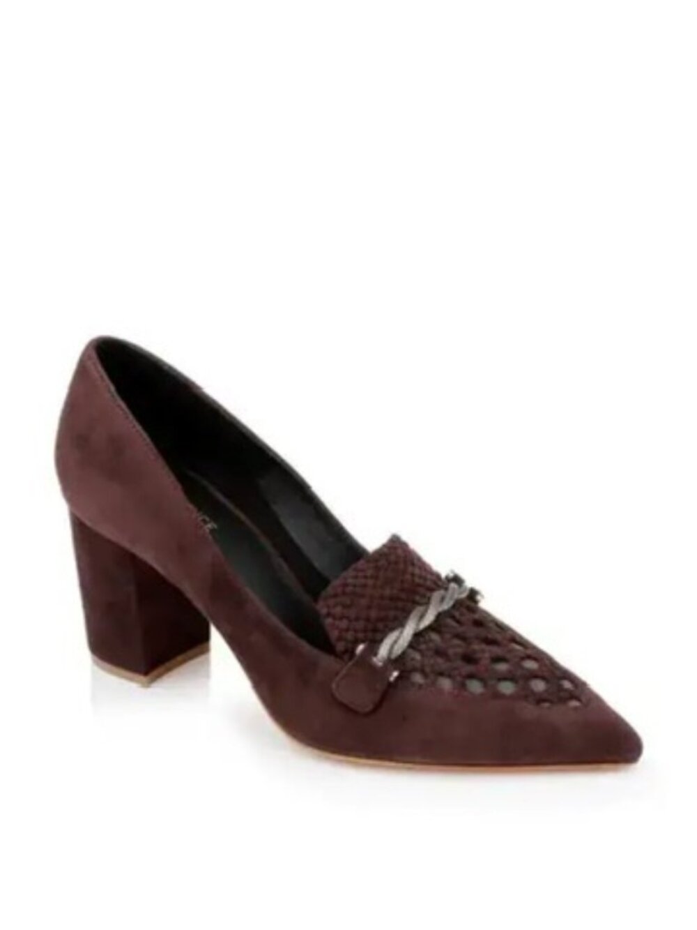 New L'Agence Eleonore Pump In Chocolate Suede Sz 6.5